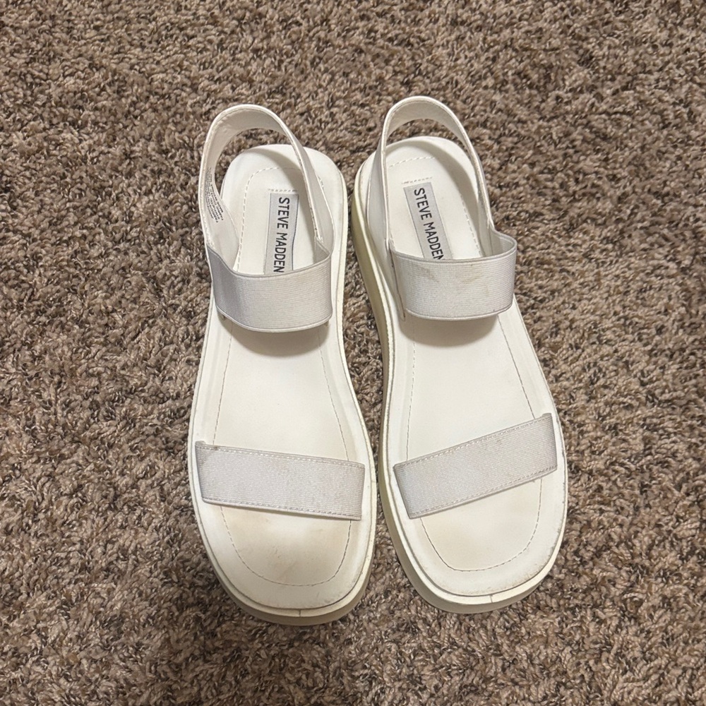 Steve Madden Cream Platform Sandals